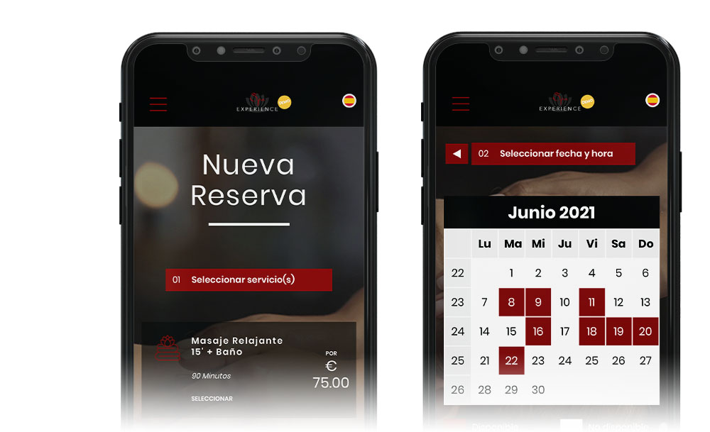 Reservy App mit Buchungskalender